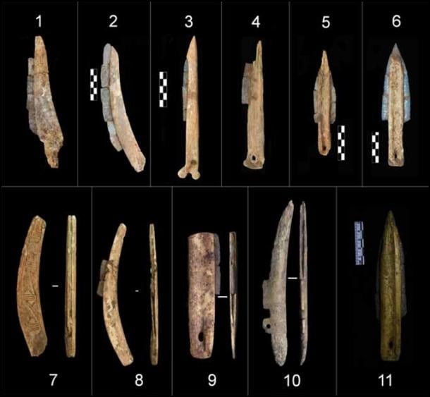 Des outils avec des manches en os et des lames de pierre, utilisés à l’époque néolithique, ont été découverts sur divers sites, y compris le site de Honghe et d’autres dans le nord-est de la Chine. (Qian Wang/École de médecine dentaire de l’Université A&M du Texas)